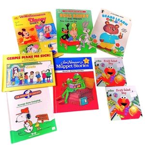 Vintage books and free coloring books lot of 8